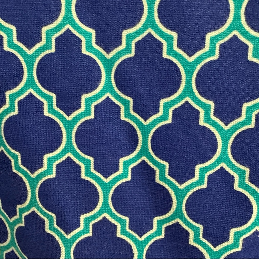 Lands' End Blue and Green Geometric Midi Dress - Picture 4 of 11